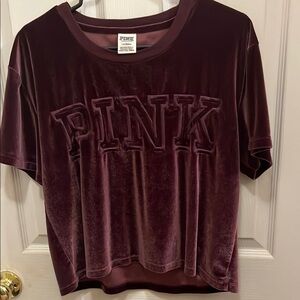 PINK Victoria's Secret Velvet Women's Top - Dark Purple